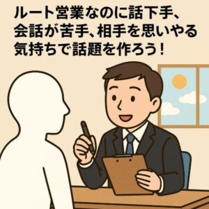 ルート営業なのに話下手、会話が苦手、相手を思いやる気持ちで話題を作ろう！
