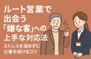 ルート営業で出会う「嫌な客」への上手な対応法｜ストレスを溜めずに仕事を続けるコツ