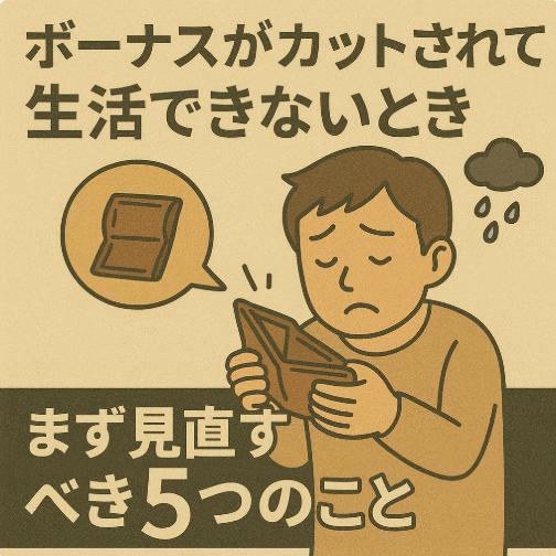 ボーナスがカットされて生活できないとき、まず見直すべき5つのこ